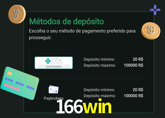 O cassino 166win oferece uma grande variedade de métodos de pagamento